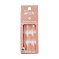 KISS imPRESS Bare but better Medium Coffin Gel Press-On Nails, Glossy Light Neutral, 30 Pieces EasyOptionXY LLC