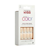 KISS Salon Color Short Square Fake Nails, Glossy Solid White, 28 Count EasyOptionXY LLC