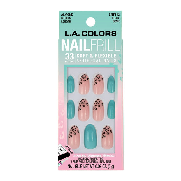 L.A. COLORS Frill Nail Tips, Roar-Some, 33 Pieces EasyOptionXY LLC