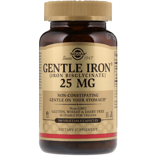 Solgar Gentle Iron 25 mg 180 Vegetable Capsules