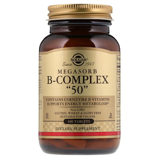 Solgar Megasorb B-Complex "50" 100 Tablets