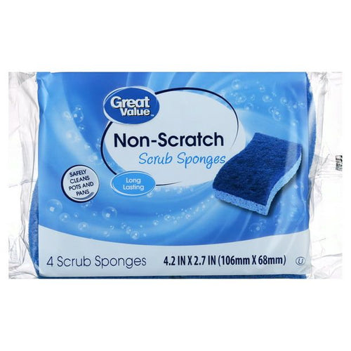 Great Value Non-Scratch Scrub Sponges, 4 Count EasyOptionXY LLC