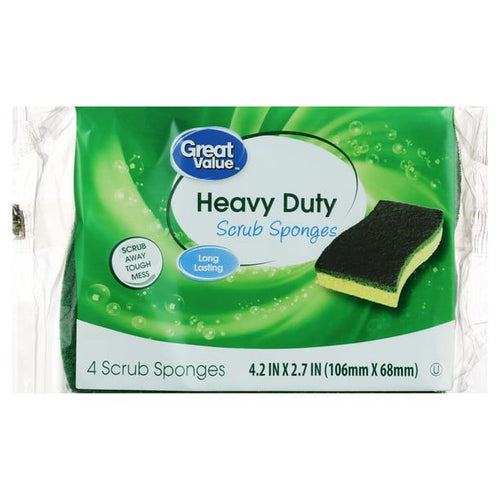 Great Value Heavy Duty Scrub Sponges, 4 Count EasyOptionXY LLC