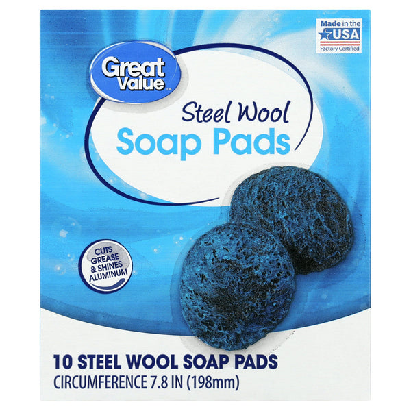 Great Value Steel Wool Soap Pads, 10 Count EasyOptionXY LLC