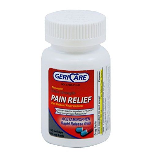 McKesson Brand Extra Strength Rapid Release Pain Relief Gelcaps, 100count
