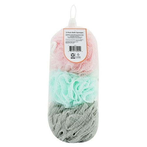 Equate Beauty Gentle Exfoliation Bath Sponge and Shower Loofahs, Assorted Colors, 3 Count EasyOptionXY LLC