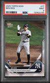 Graded 2025 Topps Now Ben Rice #77 Rookie RC Baseball Card PSA 9 Mint