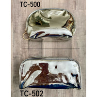 Kingsley Silver Metal Travel Cosmetic Makeup Organizer Bag TC-502