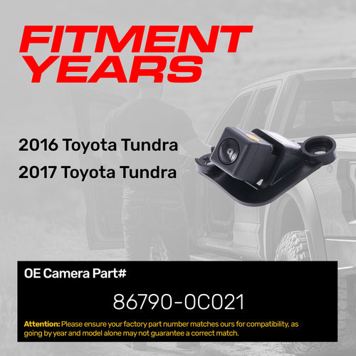 Toyota Tundra (2016-2017) OEM Replacement Backup Camera OE Part # 86790-0C021