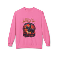 Sunsets Saddles and Sass Softstyle Fleece Crewneck Sweatshirt