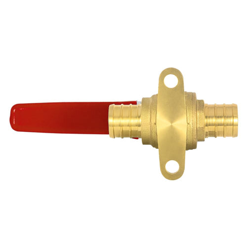 10 Pcs 3/4" PEX Crimp Drop Ear Ball Valve, Red (Lead Free)
