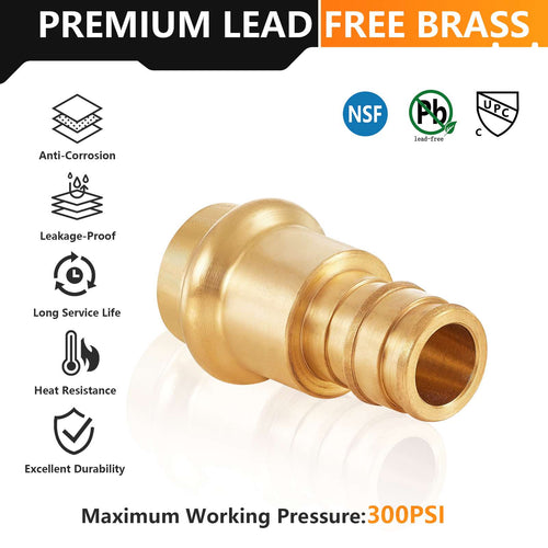 3/4" Press x 3/4" PEX Expansion Adapter, Brass (Lead Free) Plumbingsell