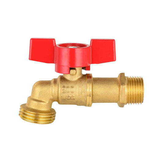 3/4" MIP x 3/4" MHT Brass Hose Bibb (Lead Free)