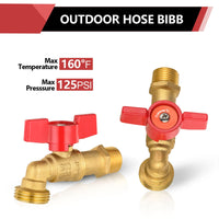 3/4" MIP x 3/4" MHT Brass Hose Bibb (Lead Free)