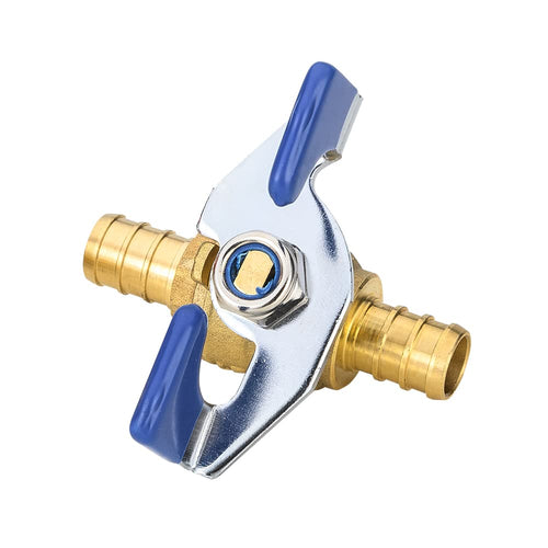 3/4" PEX Crimp Butterfly Ball Valve, Blue (Lead Free) Plumbingsell