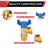 3/4" MIP x 3/4" MHT Boiler Drain Valve,1/4 Turn