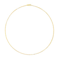 Unisex Solid 14K Yellow Gold 1.5mm Paperclip Chain Necklace - 18 Inches