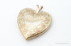 Antique GF Rose Etched Sterling Silver Heart Picture Locket Pendant