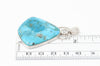 Vintage Southwest Style Mosaic Turquoise Cz Sterling Silver Necklace Pendant