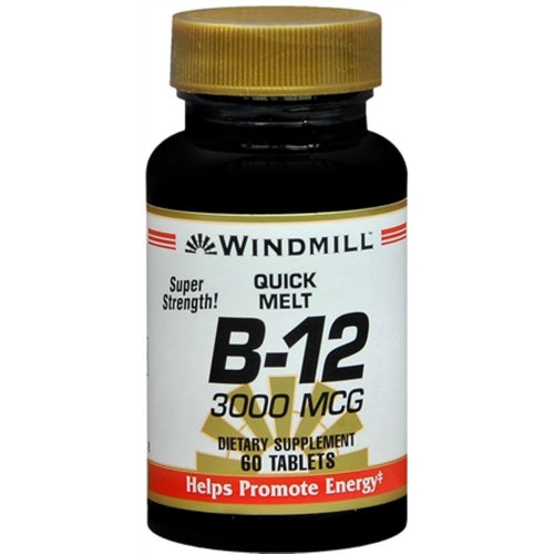 Windmill® Vitamin B-12 3000 mcg – High Potency Quick Melt Tablets