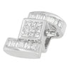 14K White Gold 1 2/5 cttw Princess and Baguette Cut Diamond Zig Zag Pendant Necklace (H-I, SI1-SI2)