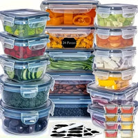 48-Piece Food Storage Container Set – Stackable, Microwave Safe, BPA Free