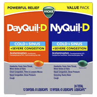 Vicks Dayquil-D & NyQuil-D Liquicaps Twin Pack