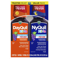 Vicks DayQuil Kids & NyQuil Kids Cold & Cough + Fever Twin Pack
