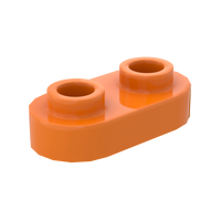 1×2 Rounded Plate w/ Open Stud – Pack of 10 – Brick-Compatible – Choose Color