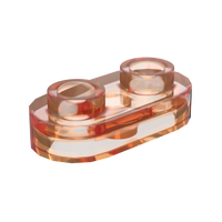 1×2 Rounded Plate w/ Open Stud – Pack of 10 – Brick-Compatible – Choose Color