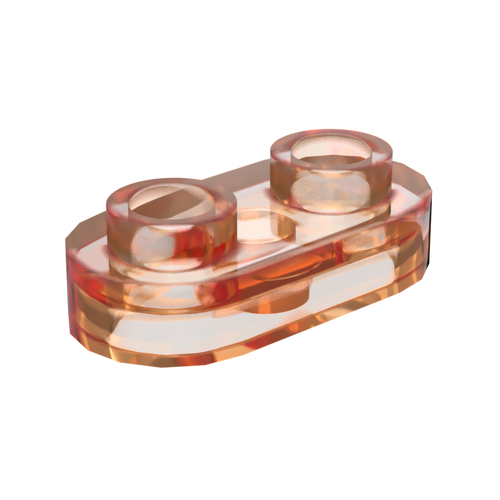 1×2 Rounded Plate w/ Open Stud – Pack of 10 – Brick-Compatible – Choose Color
