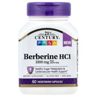 21st Century Berberine HCI, 60 Vegetarian Capsules (500 Mg Per Capsule)
