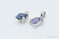 Diamonique Amethyst Cubic Zirconia Sterling Silver Necklace Pendants