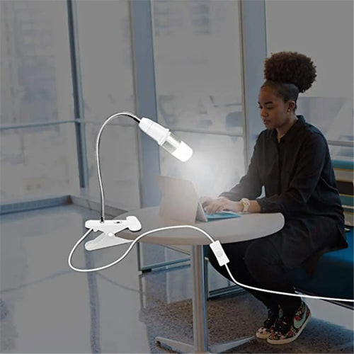 360° Flexible LED Grow Light with E27 Base, Clip-On Gooseneck & Switch