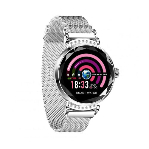 Smart Watch Bracelet Heart Rate Detection IP67 Waterproof Magnetic Strap Sports Bracelet Silver