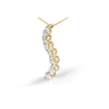 AGS Certified 14K Yellow Gold 3.0 Cttw Baguette and Brilliant Round-Cut Diamond Journey 18" Pendant Necklace (G-H Color, SI2-I1 Clarity)