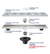 Linear Shower Drain 32" with Removable Grate, Matte Black Polished 304 Stainless Steel Shower Drain, Shower Drain, Floor Shower Drain with Hair Strainer, Adjustable Levelingft