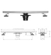 Linear Shower Drain 32" with Removable Grate, Matte Black Polished 304 Stainless Steel Shower Drain, Shower Drain, Floor Shower Drain with Hair Strainer, Adjustable Levelingft
