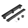 Linear Shower Drain 36" Comes with Matte Black Polished 2 in 1 Panels, Tile Insert Shower Drain, Equipped with Adjustableft,Hair Filters