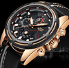 Waterproof Men's Sports  Watch With Leather Transparent Belts, Chronometers Day View Perfect Gift
