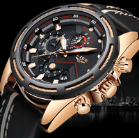 Waterproof Men's Sports  Watch With Leather Transparent Belts, Chronometers Day View Perfect Gift