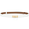 Cntuohai 2 in 1 Womens Skinny Leather BeltAlloy Turn Lock Adjustable Slim Thin Waist Belt For Dress Jeans Coat