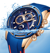 Men's Waterproof Modern Watch With Rubber Straps Multifunction Watches Unique Design Perfect Gift