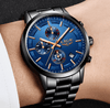 Men's Waterproof  Watch With Chronometers And Date Display Unique Design Perfect Gift