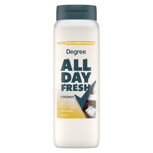 Degree All Day Fresh Coconut Body Wash 20 Oz
