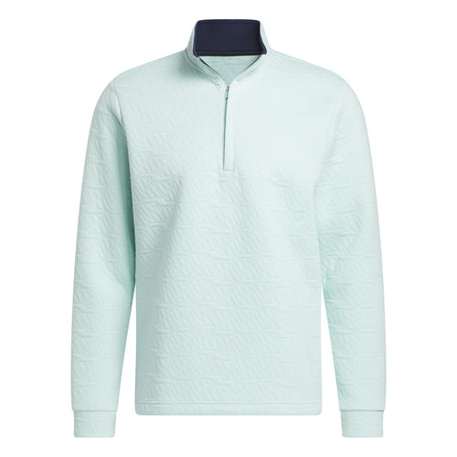adidas Mens DWR Quarter Zip Pullover Semi Flash Aqua Small