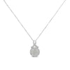 .925 Sterling Silver 1/3 cttw Diamond Ribbon and Circle Cluster 18" Pendant Necklace (I-J Color, I3 Clarity)