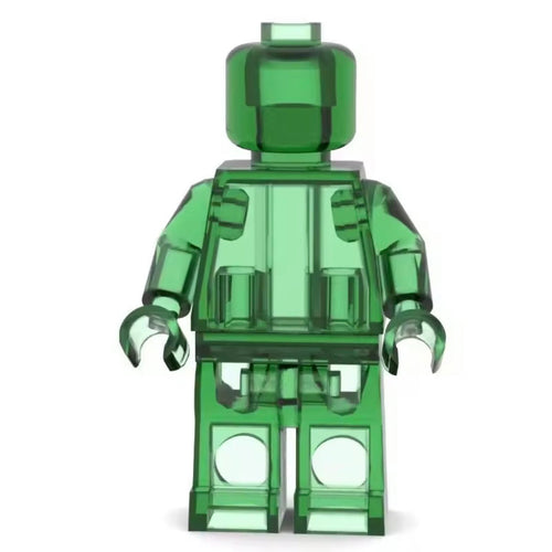 Set of 12 Transparent Brick Figures – Clear Brick Figures (Adult Builds & Display-Grade)