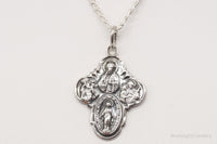 Antique Mary Pray For Us Sterling Silver Necklace