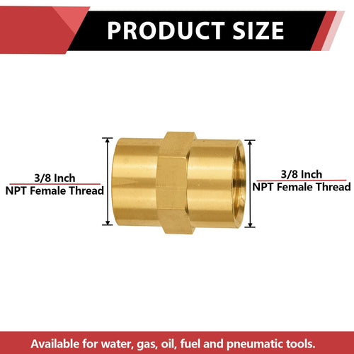 3/8" Female NPT Brass Hex Connector